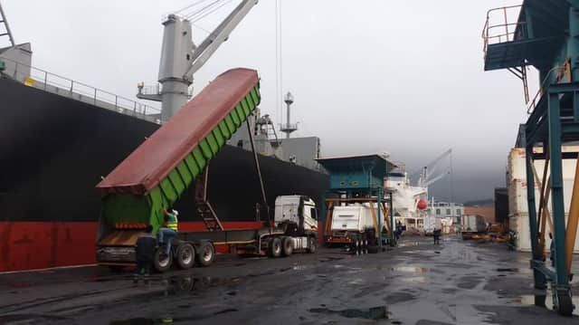 DKL truck loading cargo at harbor